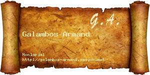 Galambos Armand névjegykártya